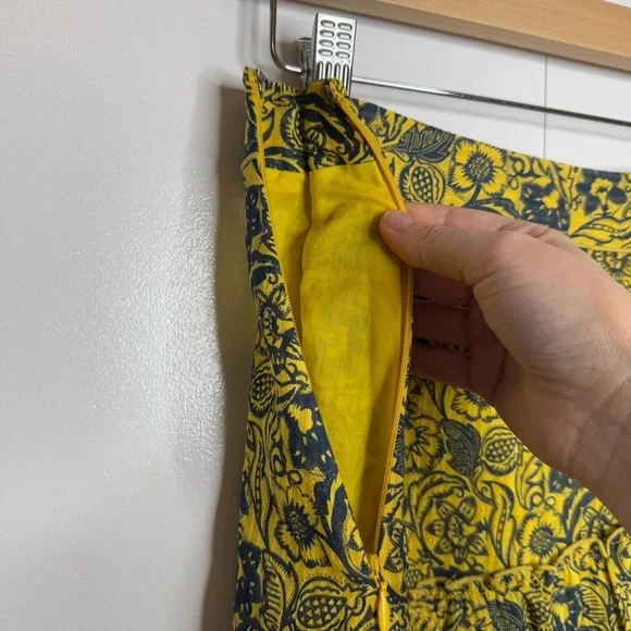 Derek Lam 10 Crosby - Yellow and Navy Ruffle Mini Skirt - size 4 - Picture 5 of 11